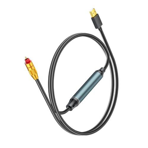 Jasaly Convertidor de USB A SPDIF Óptico Adaptador de Sonido Analógico A Digital para Mejorar el Sonido Cable Óptico para Consolas de Juegos HDTV