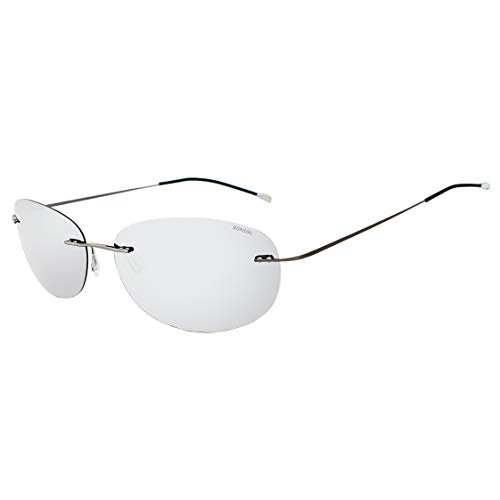 Image of RONSOU Ultralight Rimless Polarized Sunglasses for Men Women Vintage Titanium Frameless Colorful Fashion Shades