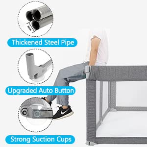 Image of Dripex Foldable Baby Playpen, Extra Large 71 inchx69 inch Collapsible Play Pen for Babies - Indoor Outdoor Play Yard with Adjustable Shapes, Baby Fence Play Area with Visible Mesh,Black