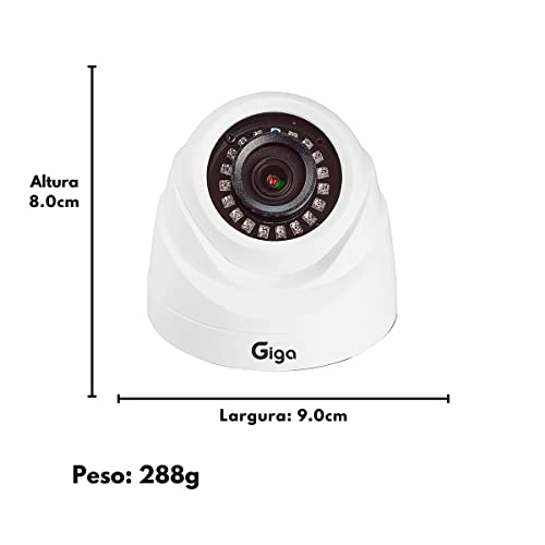 Câmera de Segurança Dome GIGA Full HD 1080p IR 20M 1/3 3,6MM - GS0470A