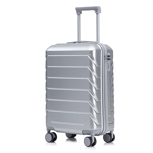 Image of 20 Inch ABS Hard Shell Travel Checked Luggage With Combination Lock, Sliver