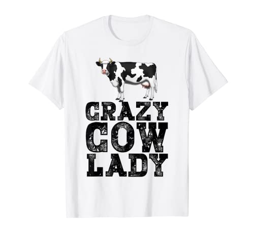 Loco Vaca Señora Lechera Granjero Divertido Granja Animal Camiseta