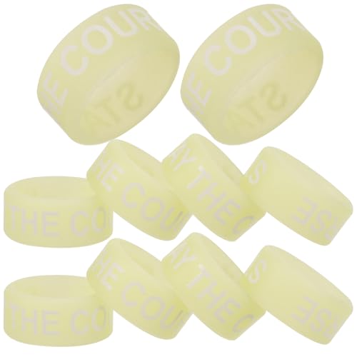 10 unidades de anillos antideslizantes para baquetas de batería, de silicona, amarillos, luminosos en la oscuridad, para mejorar el agarre y el control miniatura 4