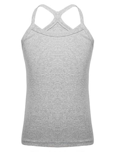 Kids Girls Dance Tank Tops Knit Spaghetti Straps Vest Cross Back Basic Camisole Sleeveless Sport Top Underwear