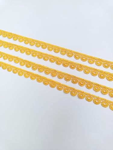 Image of Swag Polyester Lace, Border Lace, Cotton Lace, Gota Patti Lace (9 Meter, Yellow)