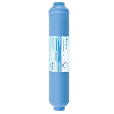 Geekpure 10-inch Inline Deionization DI Replacement Water Filter Cartridge TDS Down to 0 for Reverse Osmosis RO System -1/4”