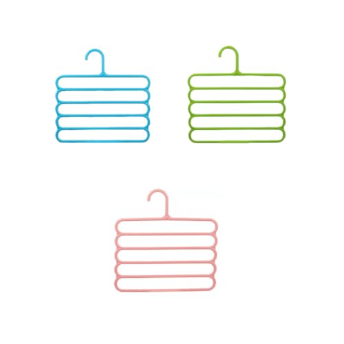 3 Pezzi Grucce pantalone, Gruccia pantalone, Appendi Pantaloni Salvaspazio, 5 Colori Strati Plastica