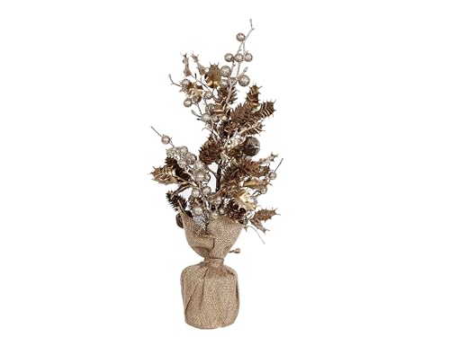 MACETA NAVIDAD BOLAS Y PIÑAS