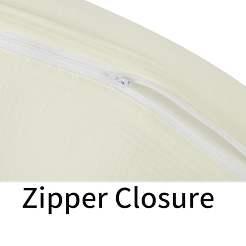 Onacosht Muslin Nursing Pillow Cover Soft 100% Cotton Feeding Pillow Slipcover Fits Standard Infant Nursing Pillow for Baby Boy and Girl, Ivory White - Thumbnail 3