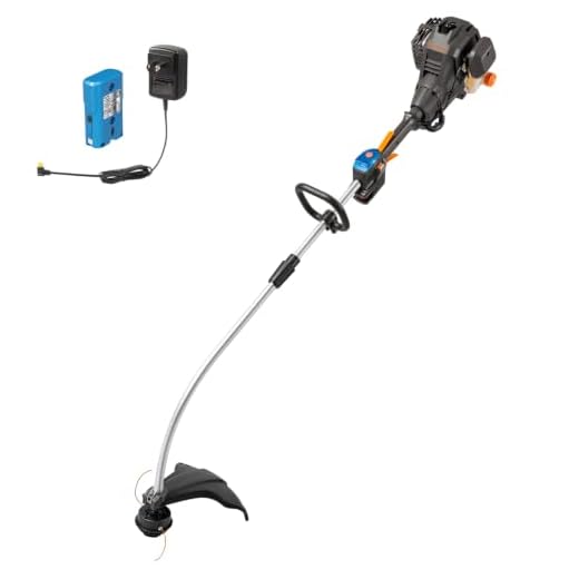 LawnMaster NPTGCP2517B No-Pull Gas String Trimmer with Electric Start 25cc 2 Cycle,17-Inch