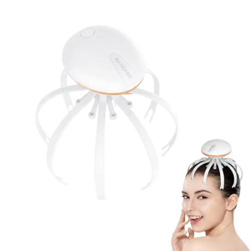 Morlit Octopus-Style Biomimetic Head Massager - Multi-Frequency Finger-Like Vibration, TMS Comfort Frequency Relaxation, 3 Sensory Modes, Wireless & Lightweight, Comfortable Stress Relief for All