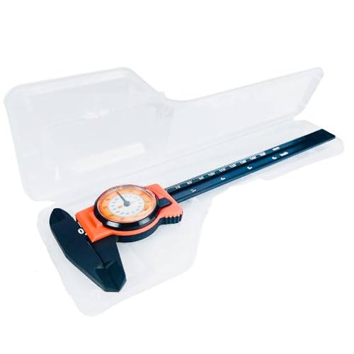 jjojcll Dial Caliper, Dual Reading Precision Caliper with Accuracy ±0.02", Durable Caliper Measuring Tool 6 Inch with Plastic Case, Lightweight Vernier Caliper for DIY/Household/Woodworking