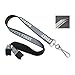 Heavy Duty Reflective Lanyard with Safety First Imprinted - High Visibility Neck Strap Badge and Key Holder with Breakaway Clasp by Specialist ID (Black/Gray)