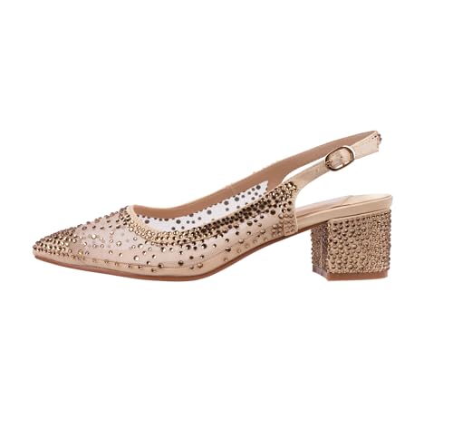 Ninety Union Lady Couture Demi Rhinestone Mesh Slingback, Gold, 13 by Ninety Union - Used condition - US$23.91