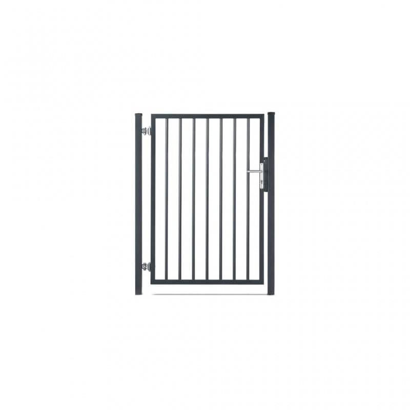 Easy Clôture Portillon barreaudé Acier galvanisé Passage 1m H 1m50 Gris Anthracite