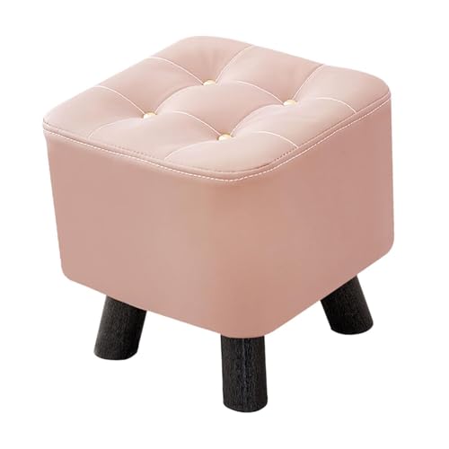 Repose-pieds carré rose petit tabouret de chambre moderne - 7