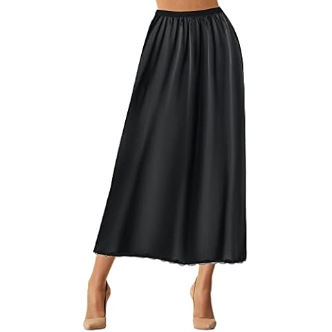 Jadive Women's Satin Lace Half Slip Cover