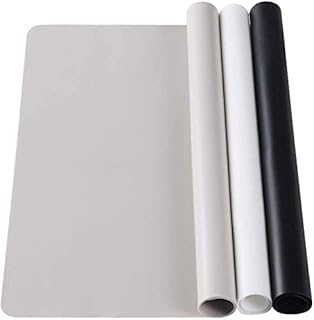 KCDMBUE 3 Pack Large Silicone Sheets for Crafts, Liquid, Resin Jewelry Casting Molds Mat, Multi-Purpose Food Grade Silicone Placemat. 15.7 x 11.8 (Black & Gray & Beige)