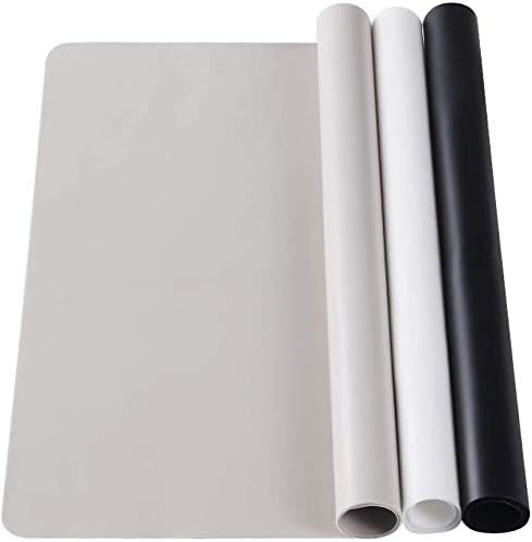 KCDMBUE 3 Pack Large Silicone Sheets for Crafts, Liquid, Resin Jewelry Casting Molds Mat, Multi-Purpose Food Grade Silicone Placemat. 15.7 x 11.8 (Black & Gray & Beige)