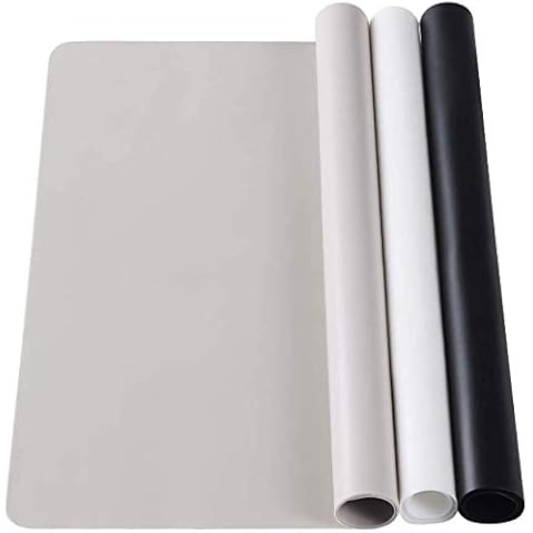 KCDMBUE 3 Pack Large Silicone Sheets for Crafts, Liquid, Resin Jewelry Casting Molds Mat, Multi-Purpose Food Grade Silicone Placemat. 15.7” x 11.8” (Black & Gray & Beige) Cover