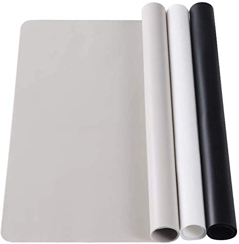 KCDMBUE 3 Pack Large Silicone Sheets for Crafts, Liquid, Resin Jewelry Casting Molds Mat, Multi-Purpose Food Grade Silicone Placemat. 15.7” x 11.8” (Black & Gray & Beige)