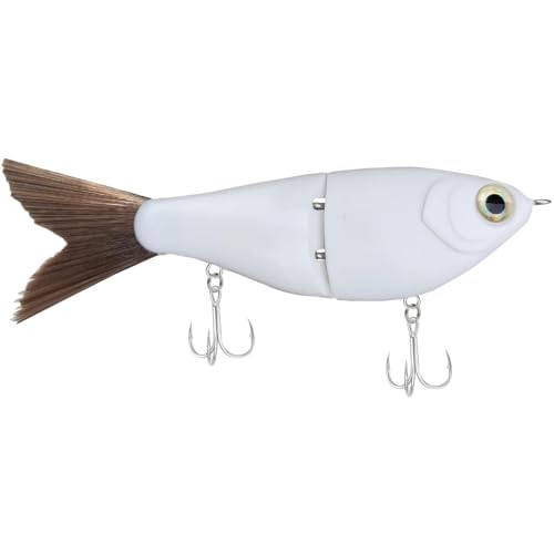 HADORAM Slow Sinking Glide Bait with Fur Tail 4.7in White