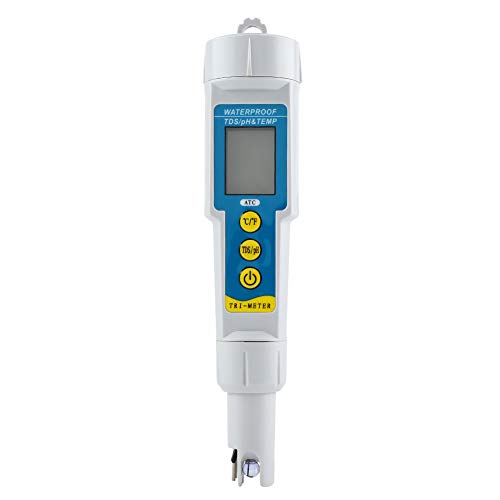 Zerone PH Tester,3 in 1 Digital PH/EC/Temp Meter Tester for Measuring