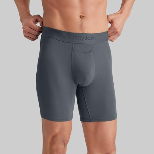 Tommy John Men's Mid-Length Boxer Briefs - Second Skin Fabric - 6" Inseam, Underwear with Contour Pouch and Quick Draw Fly2