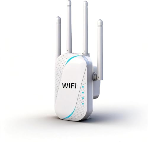 Image of GT300 WiFi Extender 300Mbps, WiFi RangeExtender & Booster with 4 High-Gain Antennas, 2.4GHzSignal Repeater with Ethernet Port, Covers Up to 50Devices, Easy Setup for Home