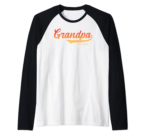 Hombre Retro Promoted To Grandpa 2024 Soon To Be Grandpa est 2024 Camiseta Manga Raglan