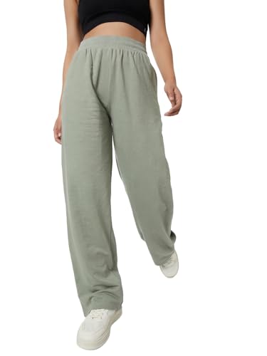 Image of Max Women Loose Mid Rise Solid Athleisure Track Pants