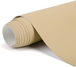 Kiesh Self Adhesive Leather Repair Patch Roll, Waterproof PU Faux Leather Tape for Sofa, Couch, Car Seats, Chairs & Bags, DIY Peel and Stick Upholstery Fix Sheet (Khakhi)