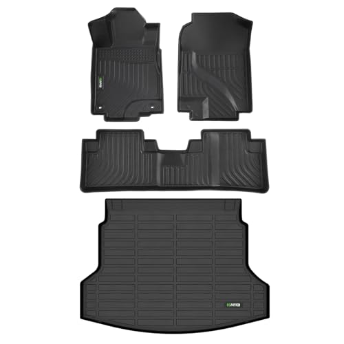 HAFIDI All Weather Car Floor Liners & Cargo Mat for 2012-2016 Honda CRV Floor Mats (Not fit EX-L & CRV Touring & with Subwoofer) Custom Fit Full Set Accessories - Black