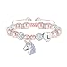 TINGN Einhorn Geschenke für Mädchen, Einhorn Armband Kinder 7 8 9 10 Jahre Armband mit Buchstaben L Rosa Perlen Armkette Kinderarmband Mädchen Geschenke für Mächen Tochter Enkelin