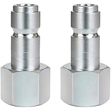 Automotive Air Plug, 1/2 Inch Body, 1/2 Inch NPT Female Threads Size, 2 Pieces Steel Air Compressor Hose Accessories Fittings