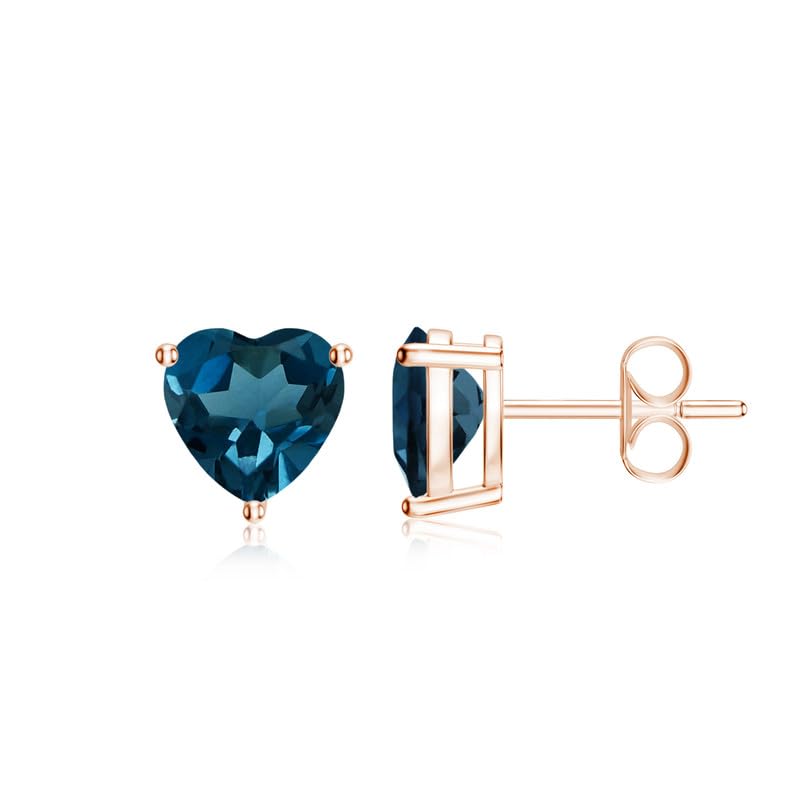 Image of Goldhartz Sterling Silver Genuine, Created or Simulated Birthstone Gemstone 7mm Heart Stud Earrings