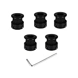 5pcs GT2 Black Aluminum 20 Teeth Timing Belt Idler Pulley Synchronous Wheel bore 8mm for 3D Printer...