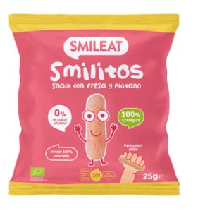 SMILEAT Smilitos Snack infantil fresa plátano ecológico 25 g