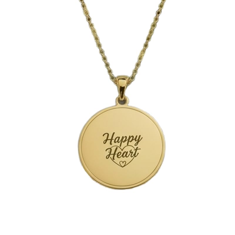 Collier cœur gravé en argent 925 doré LKBEADS, bijou fait main d'exception