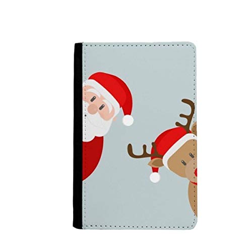 Étui pour passeport Motif Père Noël et élan avec rabats de protection intérieurs