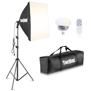 Torjim Softbox Lighting Kit, 27″ x 27″ Professional Photography Lighting Kit with 85W 3000-7500K E26 LED Bulbs, Continuous Lighting System Kit for Portrait, Product, Video Recording & Photography