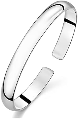 Sterling Silver Bangle Bracelets for Women, Handmade Fashion Bracelets Jewelry (Cuff-1)