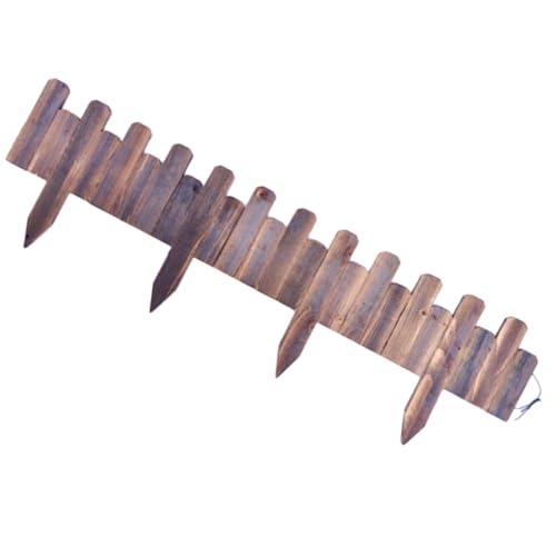 TOYANDONA Bordura da Giardino in Legno Antidegrado 120 Cm, Recinzione Decorativa per Aiuole e Prato, Recinzione Divisoria Flessibile per Cortile e Giardino, Kit Bordatura Esterna Facile