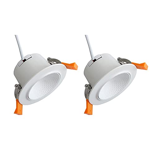 Focos de techo de 5W Iluminación LED empotrada para interiores, Lámpara de foco de aluminio Foco empotrable para interiores, Focos direccionales de montaje empotrado de 2 piezas para el pasillo del d