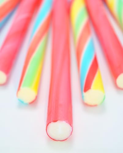 Wyeland Confectionery Traditional Handmade Rock Candy Sticks/Blackpool Rock - Fruit Rainbow Flavour, 30 Sticks