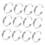 Angoily 10 piezas Pulsera de Acero Inoxidable Curvada Brazalete Ajustable para Grabado y Personalización Superficie Lisa y Duradera para Pulseras DIY Unisex