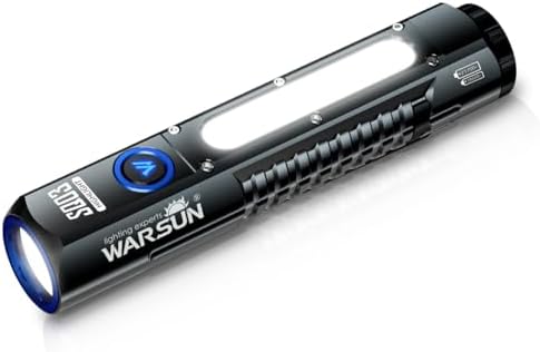 WARSUN SP07S Rechargeable Spotlight Flashlight, 2800 Lumens LED Light Zoomable Beam Red Light Function Warm Side Light 6000mah Battery Power Display C