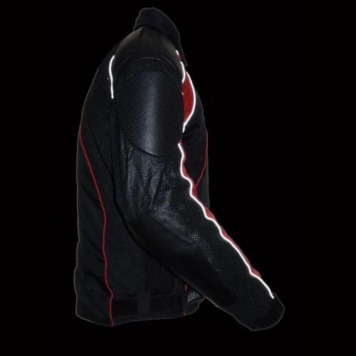 Image of NexGen SH2153 Men's Black CE Armored Motorcycle Textile and Leather Combo Jacket