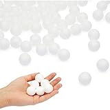 Juvale 100 Pack 1-Inch Polystyrene Mini Foam Balls for Arts and Crafts, Christmas Ornaments,...