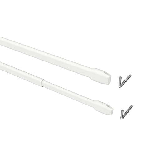 Interdeco Vitragestangen/ausziehbare Scheibenstange Weiß (2 Stück),...